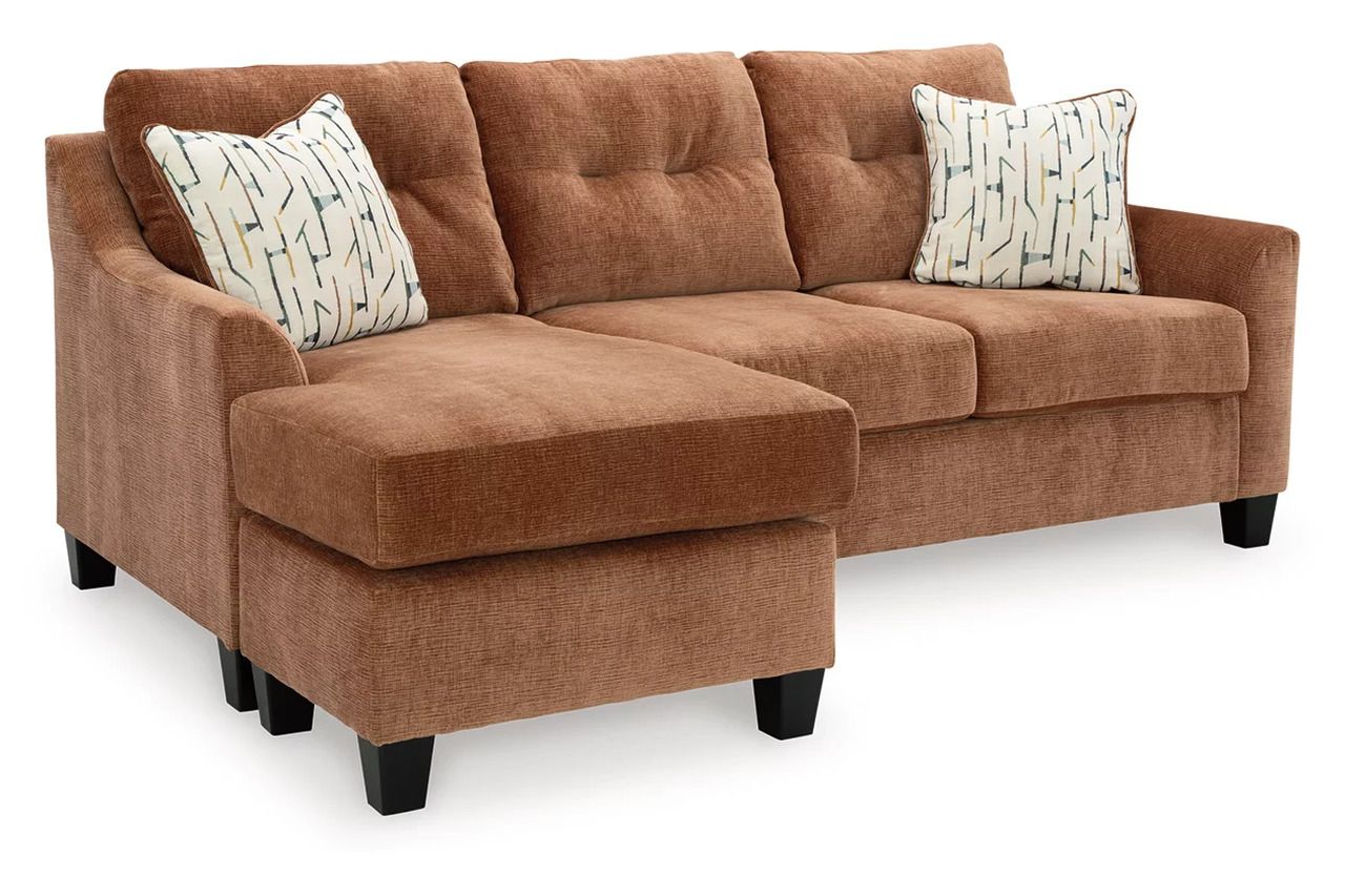 Amity Bay Sofa Chaise Sleeper with Chairs and Ottomans In Clay 67204U4