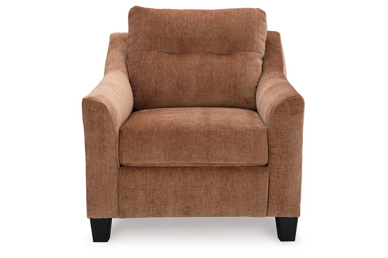 Amity Bay Sofa Chaise Sleeper with Chairs and Ottomans In Clay 67204U4