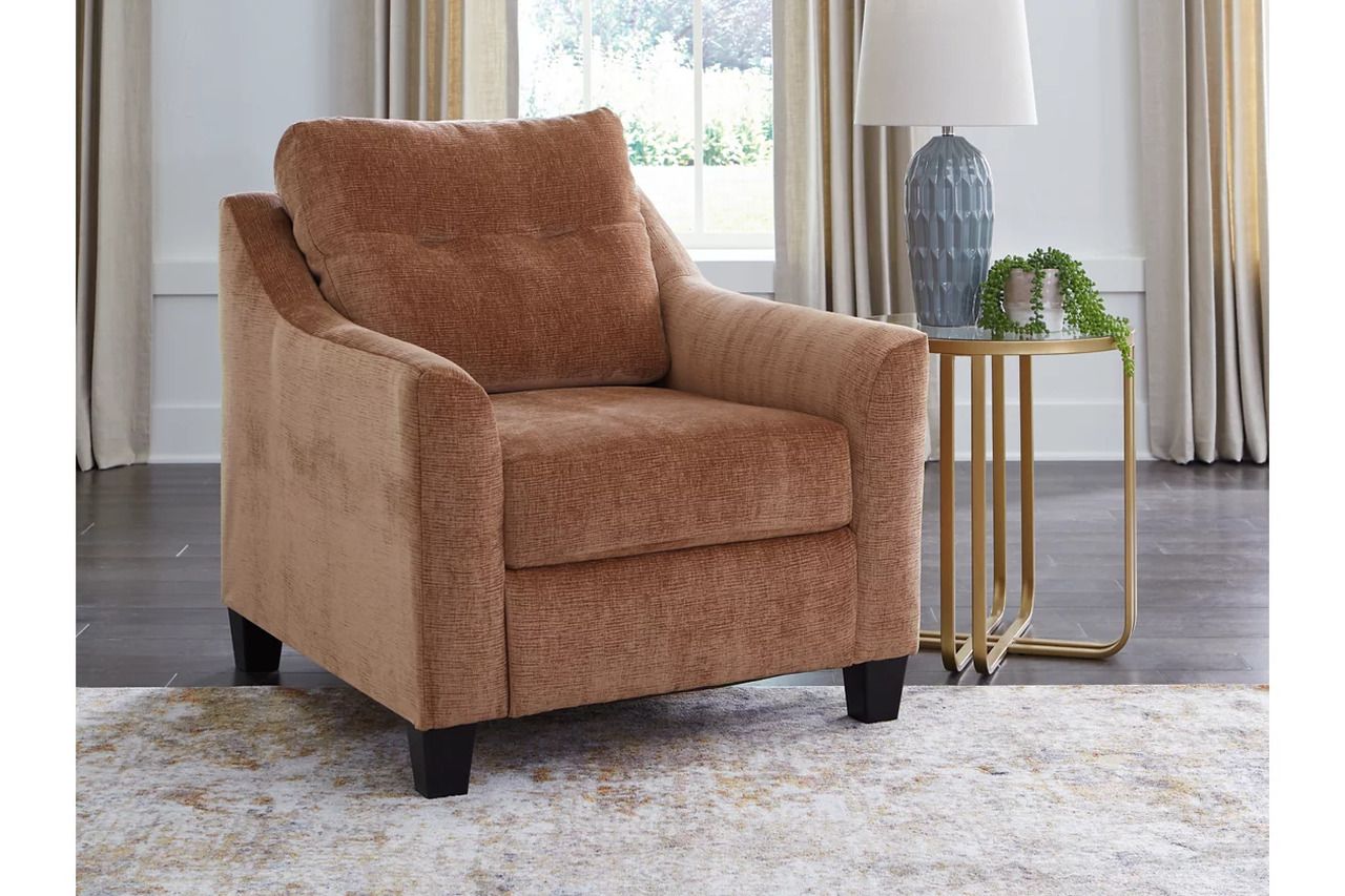 Amity Bay Sofa Chaise Sleeper with Chairs and Ottomans In Clay 67204U4