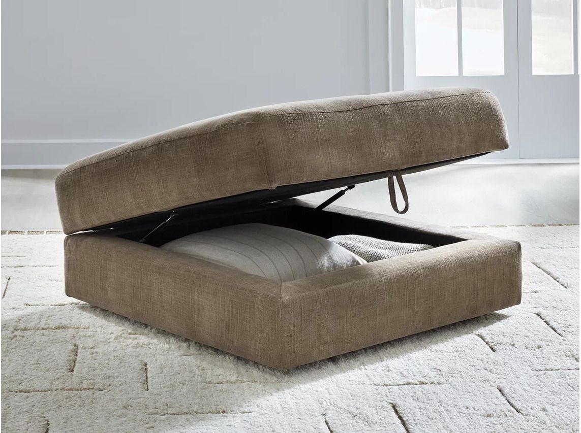 Camellia-Court Ottoman With Storage In Coffee 6820711