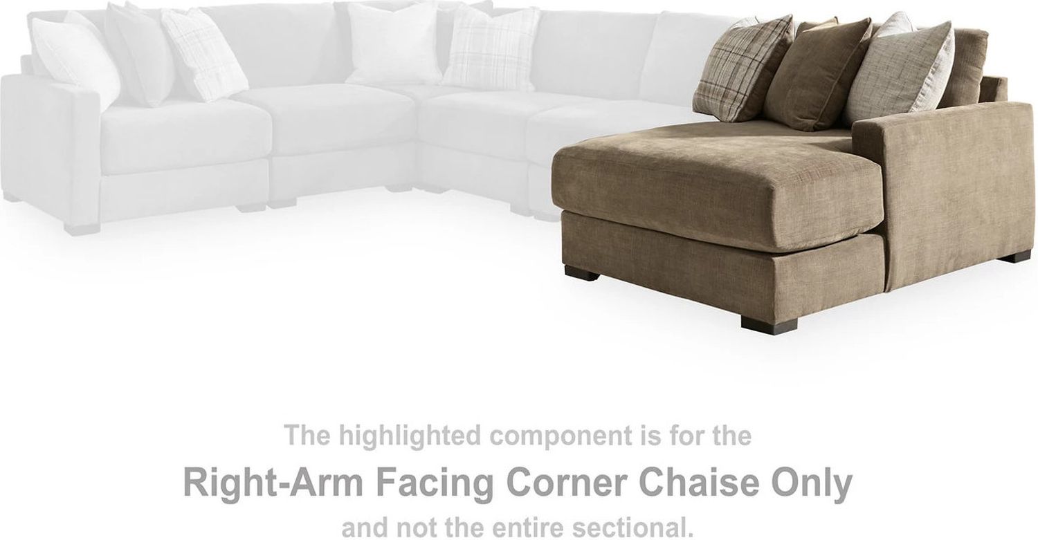 Camellia-Court 3-Piece Sectional with RAF Chaise In Coffee 68207S6