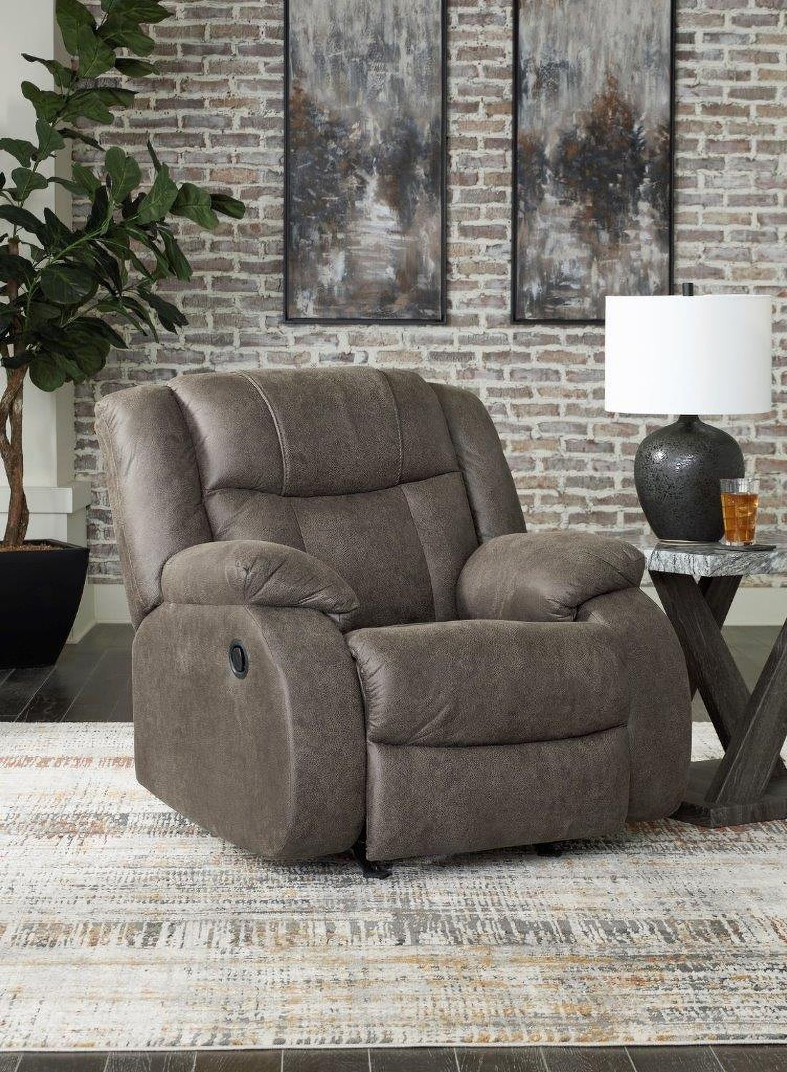 First Base Rocker Recliner In Gunmetal 6880425