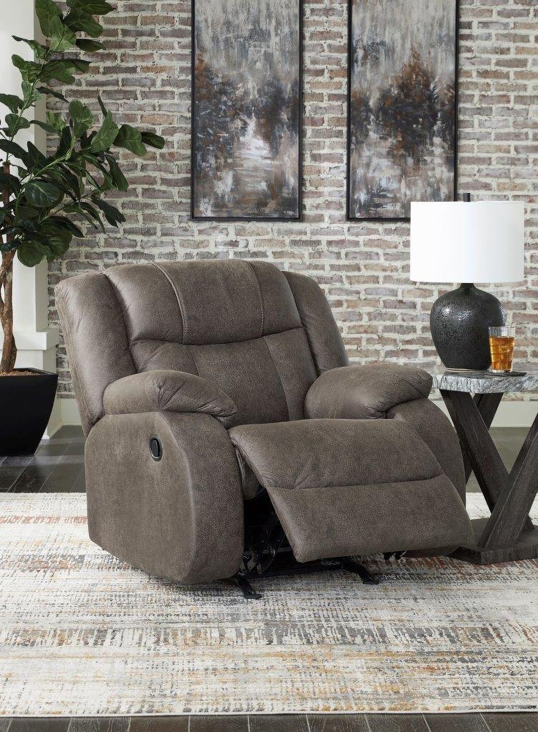 First Base Rocker Recliner In Gunmetal 6880425