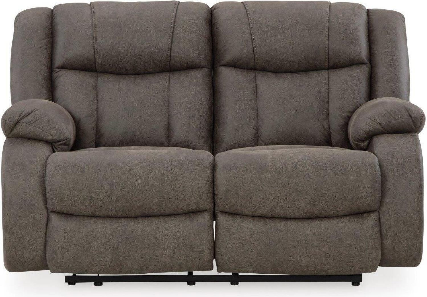 First Base Reclining Loveseat In Gunmetal 6880486