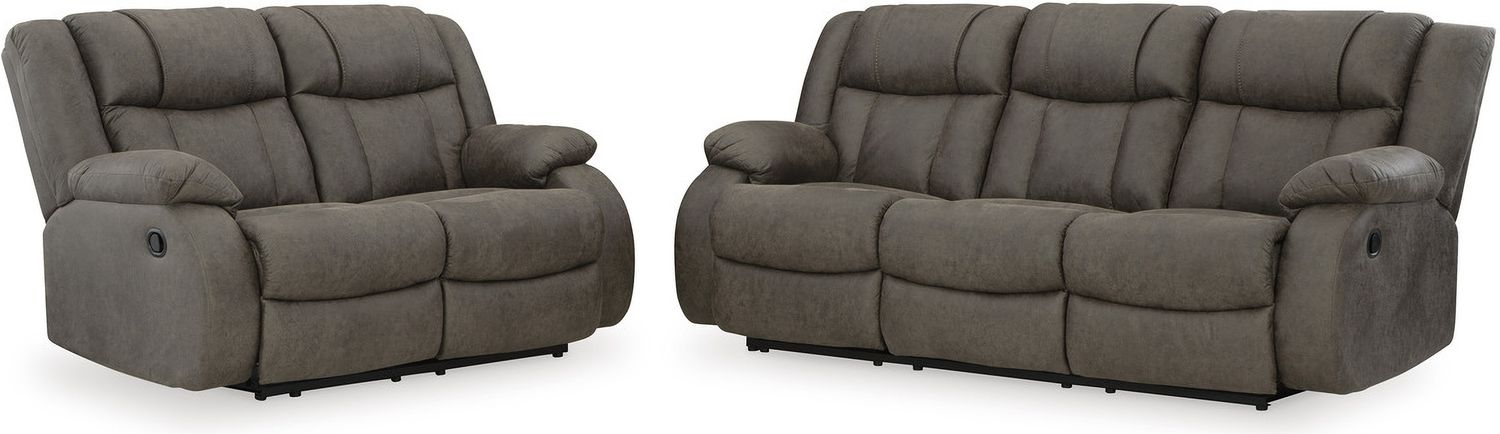 First Base Reclining Loveseat In Gunmetal 6880486