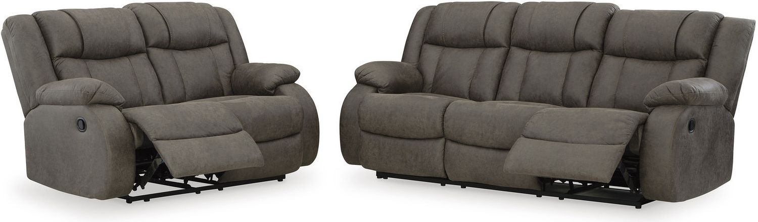 First Base Reclining Loveseat In Gunmetal 6880486