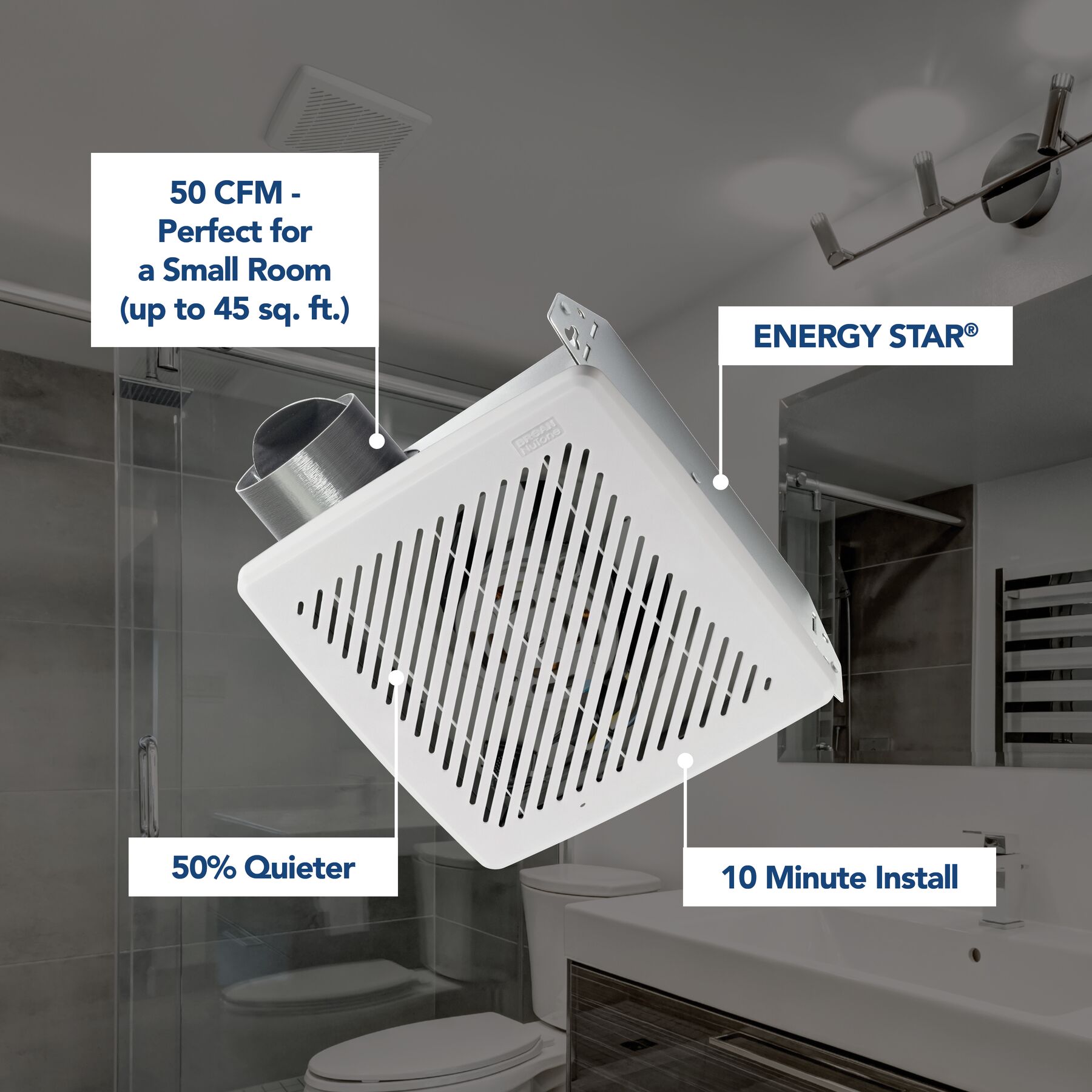 Bath Exhaust Fan, 50 CFM, ENERGY STAR 688ES