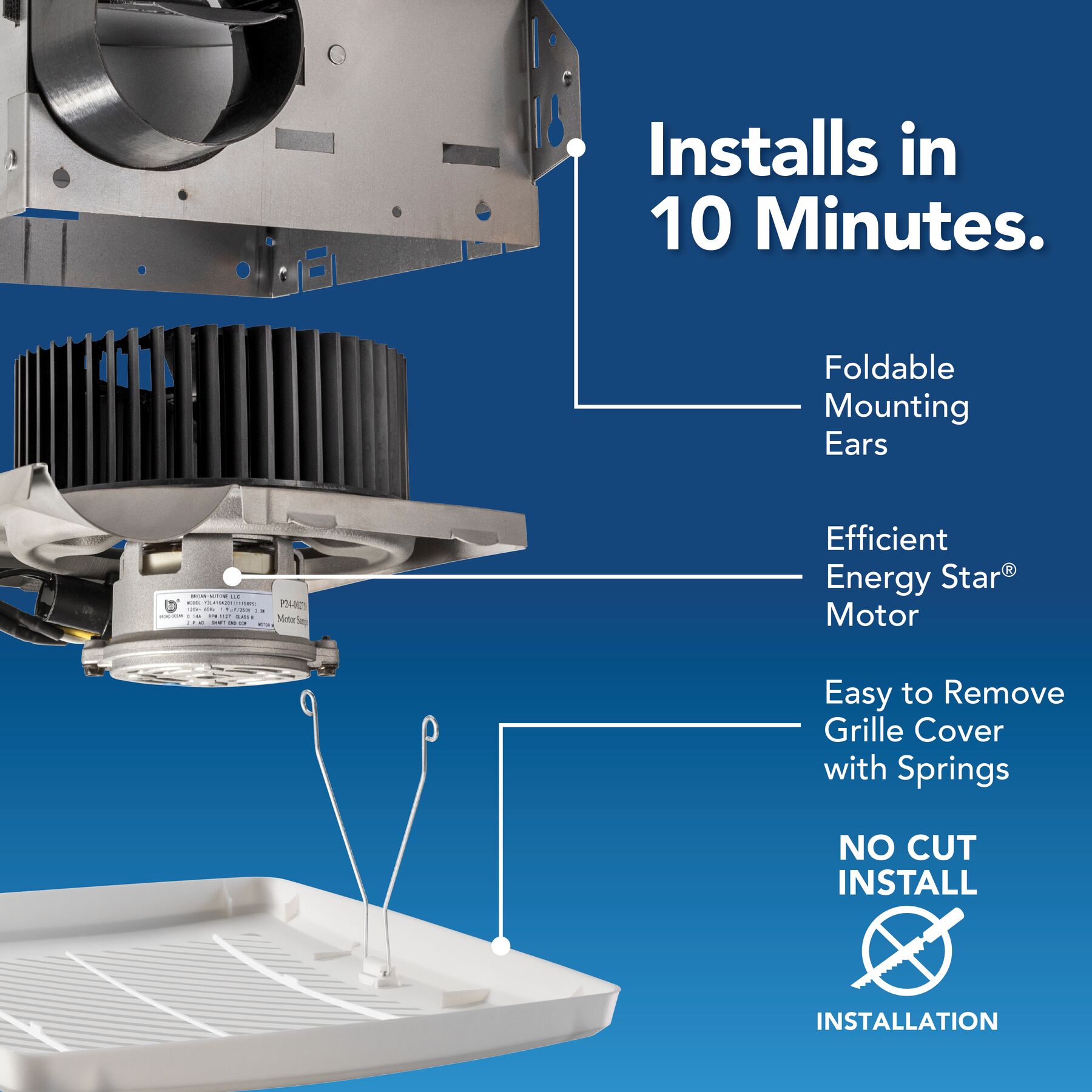 Bath Exhaust Fan, 50 CFM, ENERGY STAR 688ES