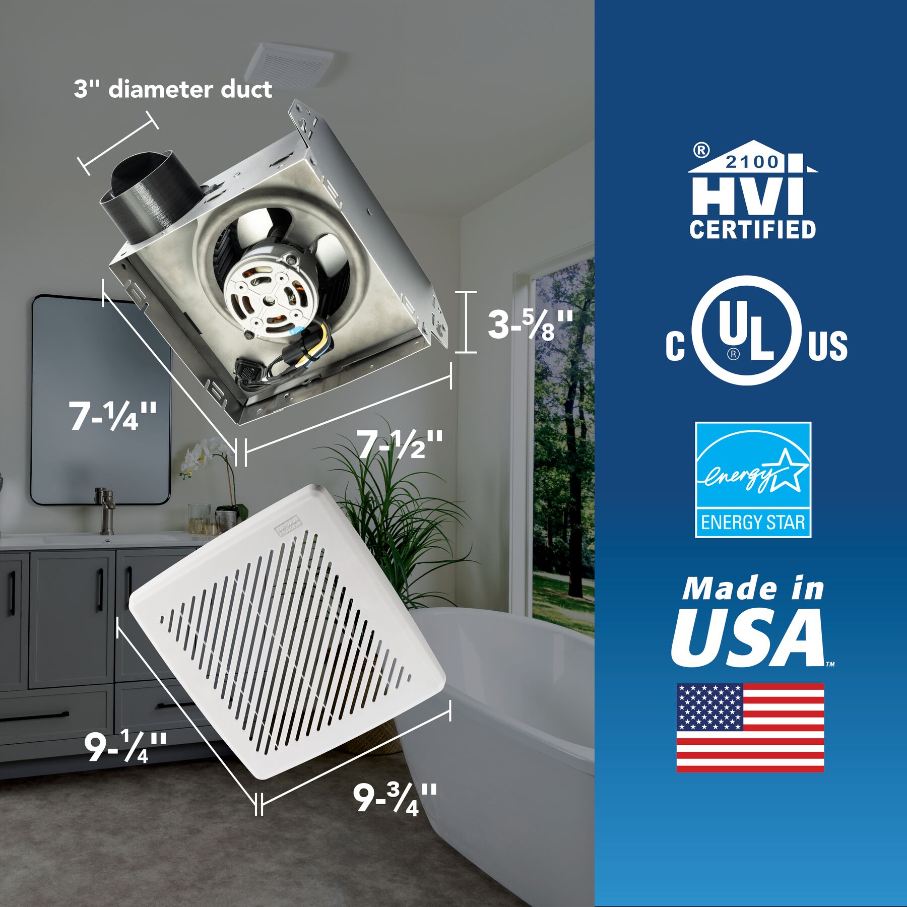 Bath Exhaust Fan, 50 CFM, ENERGY STAR 688ES