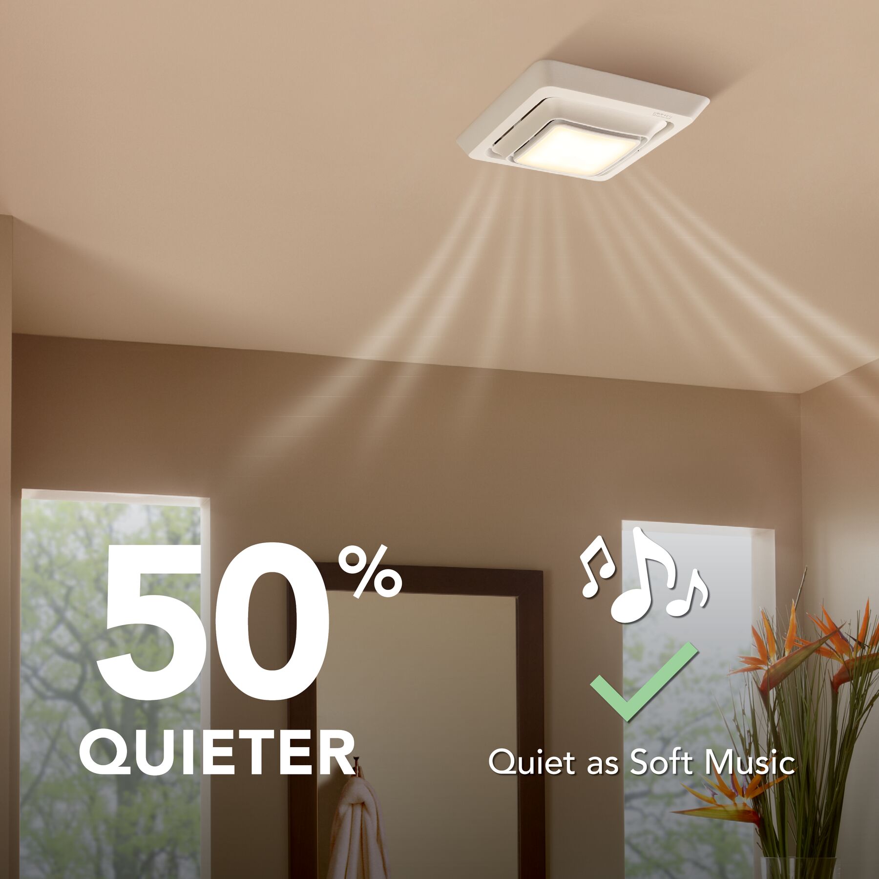 Bath Exhaust Fan w/LED Light, 50 CFM, , 2.0 Sones 688ESL