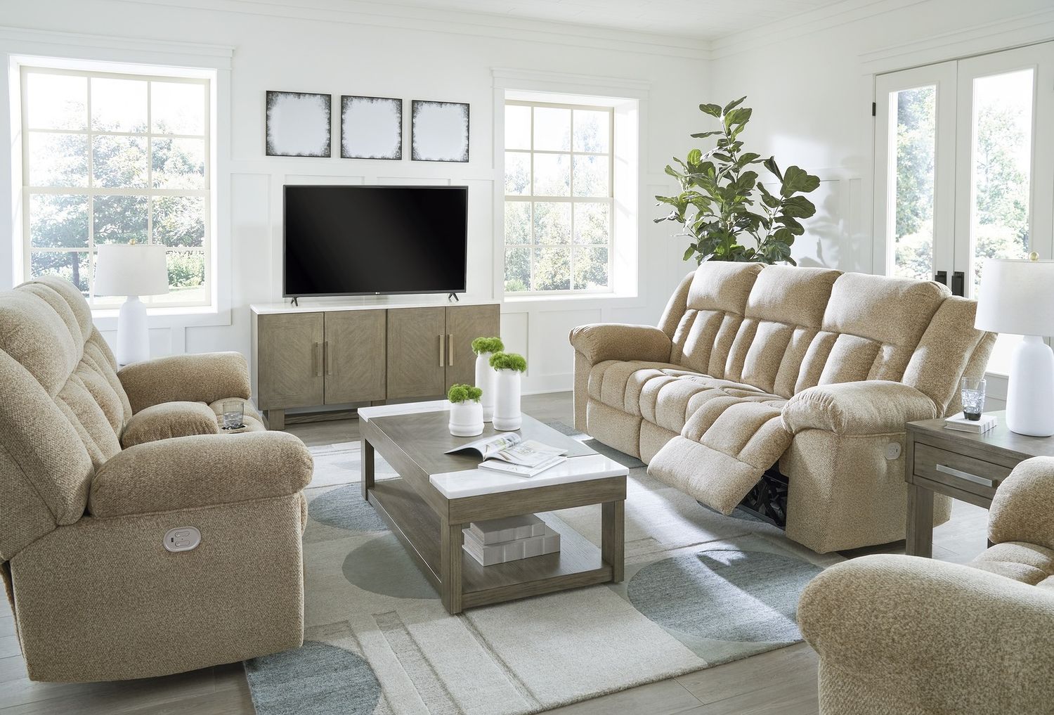 Tip-Off Power Reclining Loveseat In Wheat 6930518