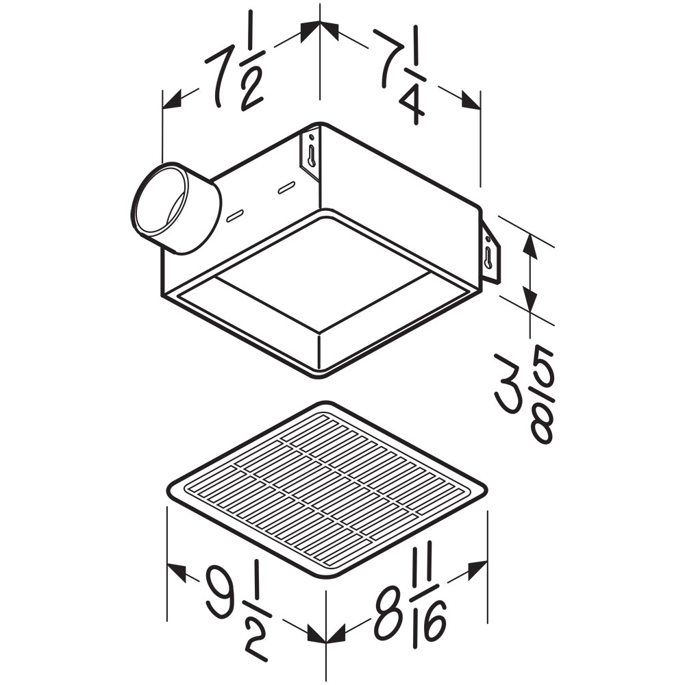 NuTone 70 CFM Ventilation Fan 695, product image 3 of 3