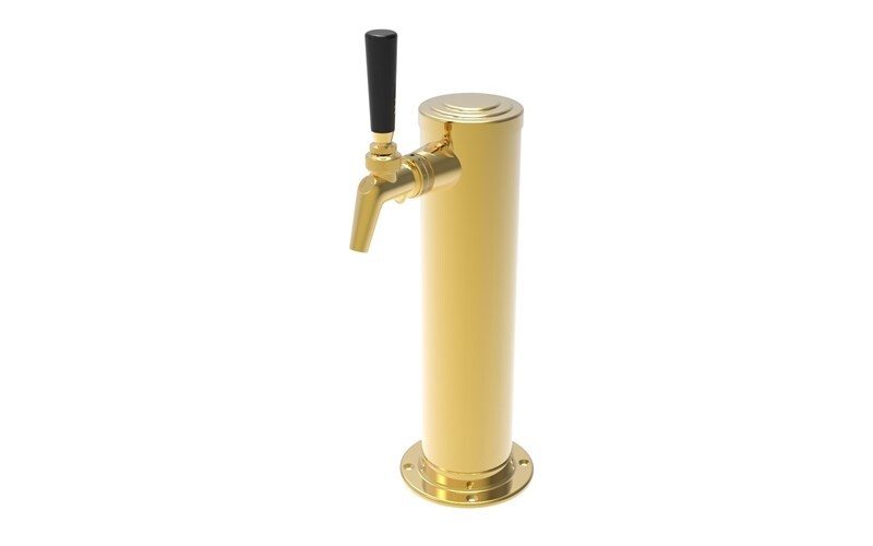 Air-Cooled Beer Dispensing Kit - Draft Arm, 1 Faucet in Tarnish-Free Brass 695261DATF