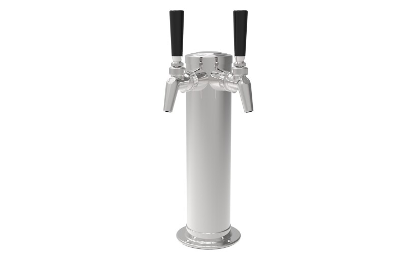Air-Cooled Beer Dispensing Kit - Draft Arm, 2 Faucet in Polished Chrome 695262DA