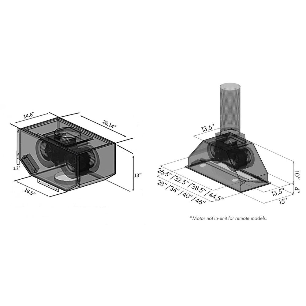 28 In. Remote Blower Ducted Range Hood Insert In Stainless Steel 695RD28