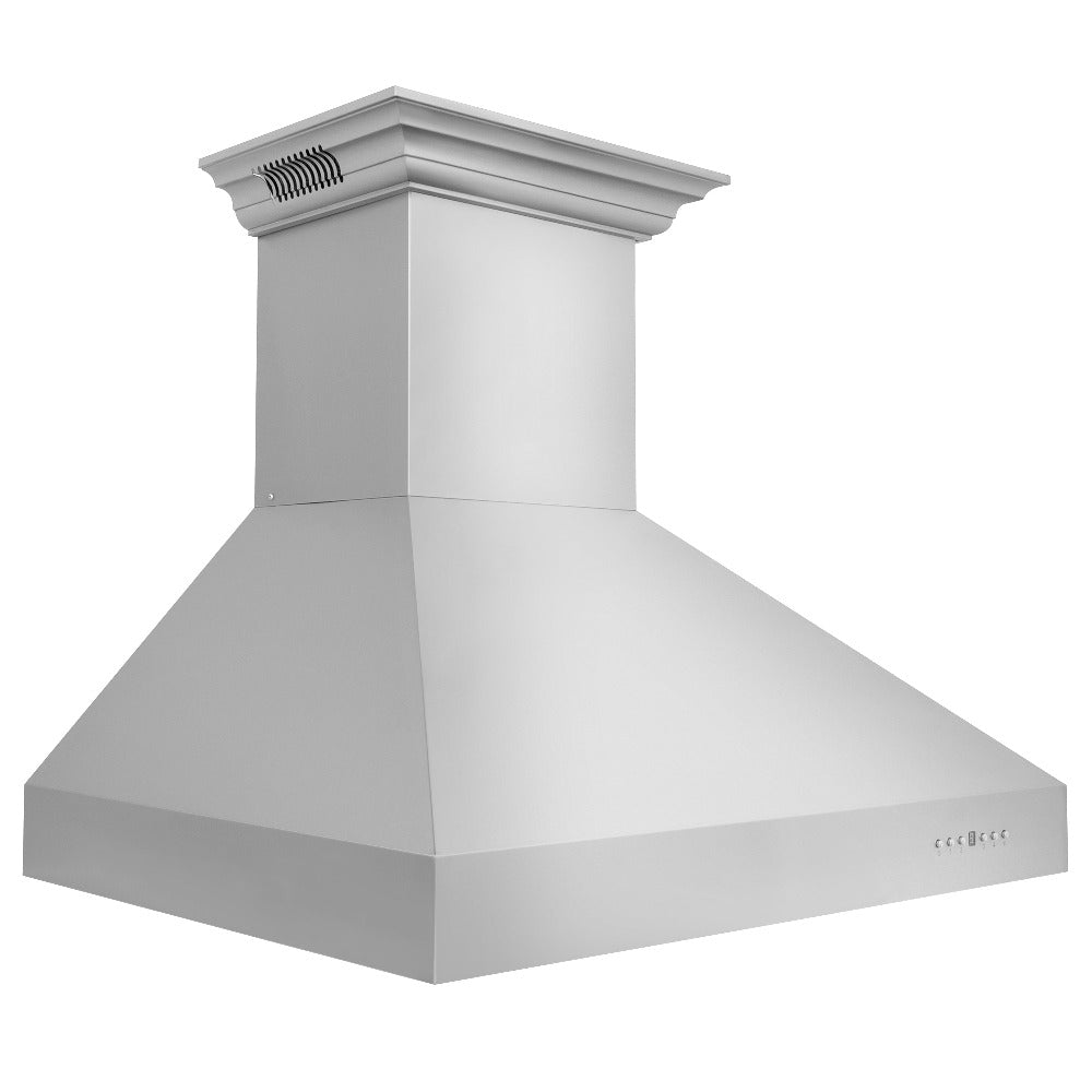 36 In. Crownsound™ Ducted Vent Wall Mount Range Hood In Stainless Steel With Built-in Bluetooth Speakers 697CRNBT36
