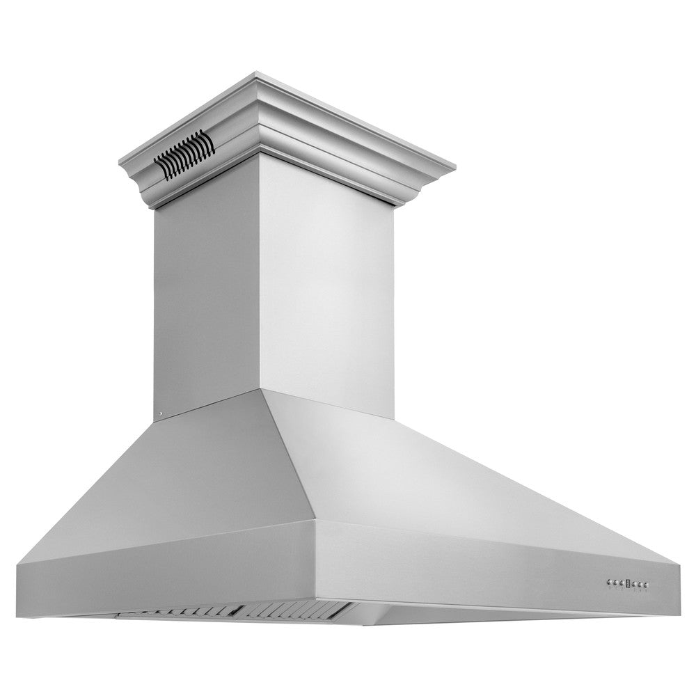 42 In. Crownsound™ Ducted Vent Professional Wall Mount Range Hood In Stainless Steel With Built-in Bluetooth Speakers 697CRNBT42