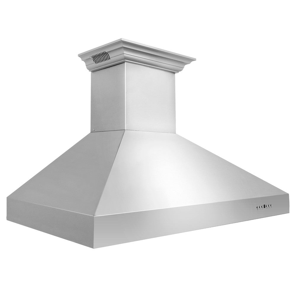48 In. Crownsound™ Ducted Vent Professional Wall Mount Range Hood In Stainless Steel With Built-in Bluetooth Speakers 697CRNBT48