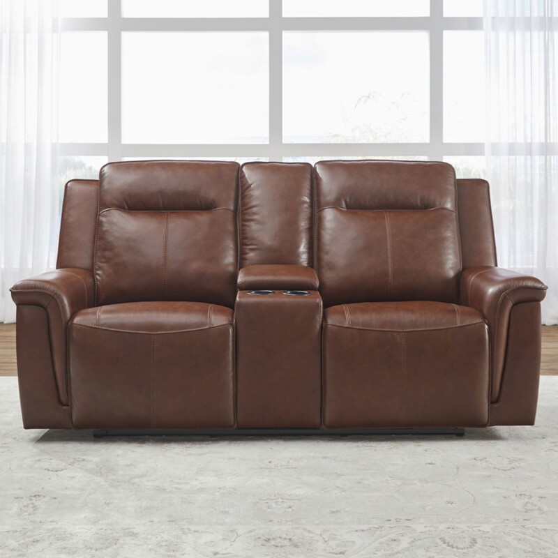Avery Loveseat w/Console P2 - Cognac 7001CG22P