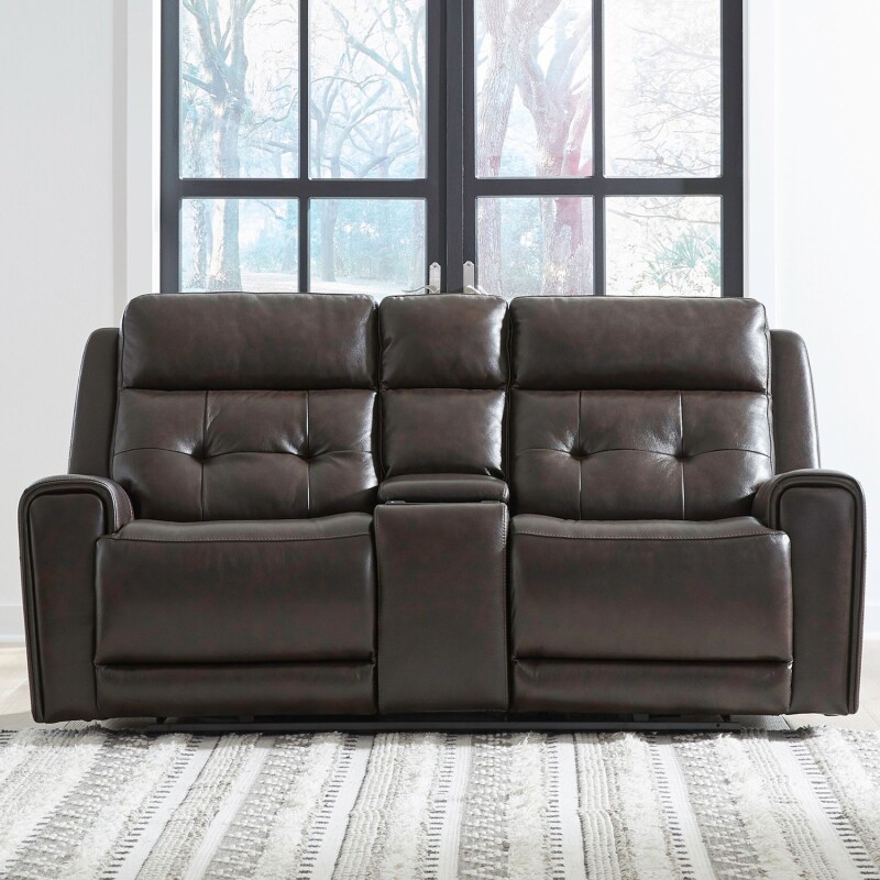 Carrington Loveseat w/Console P3 & ZG - Dark Brown 7006DB23P
