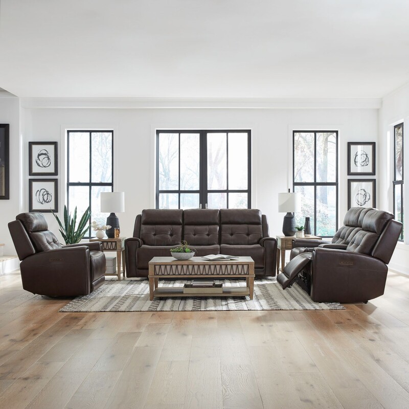 Carrington Sofa w/ Loveseat & Recliner 7006DBUPHSOLOREC