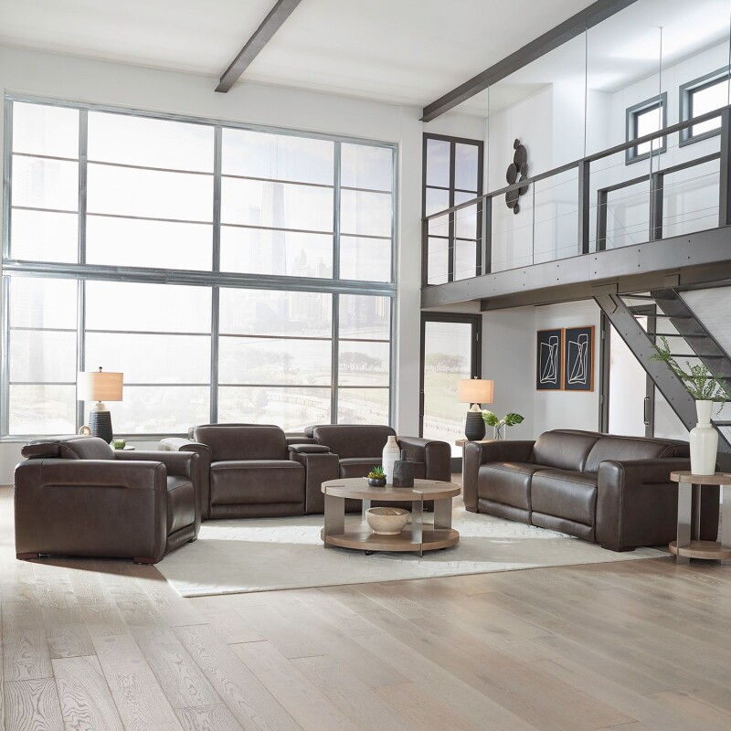Deacon Sofa w/ Loveseat & Recliner 7014CCUPHSOLOREC