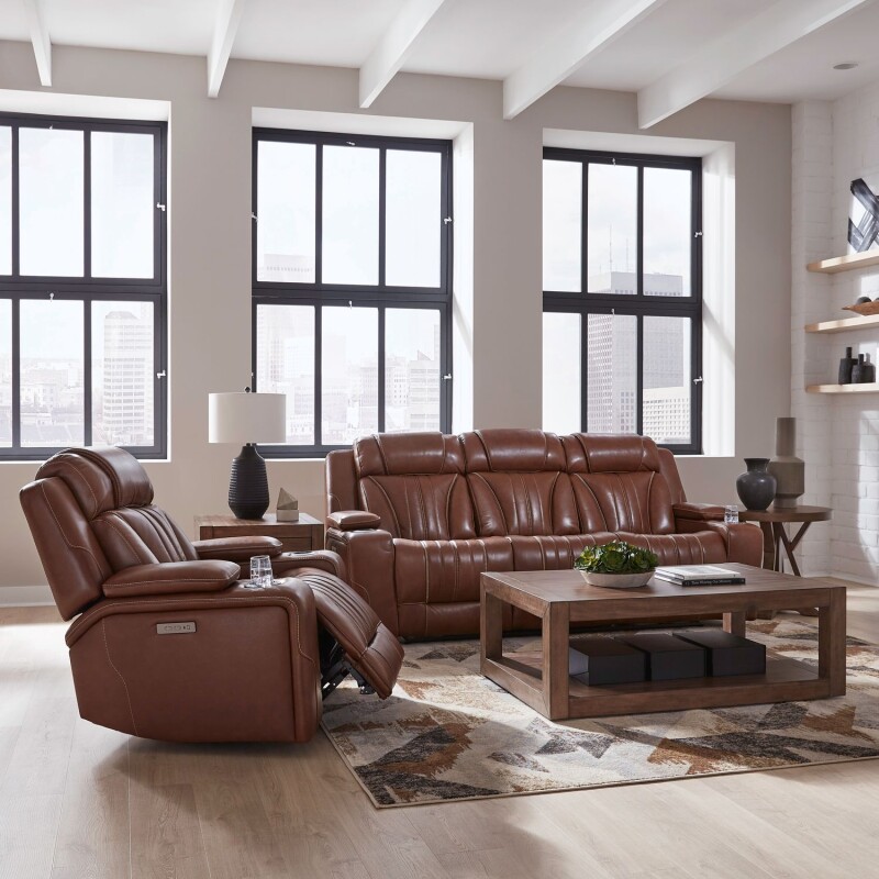 Caswell Sofa & Recliner 7020CNUPHSOREC