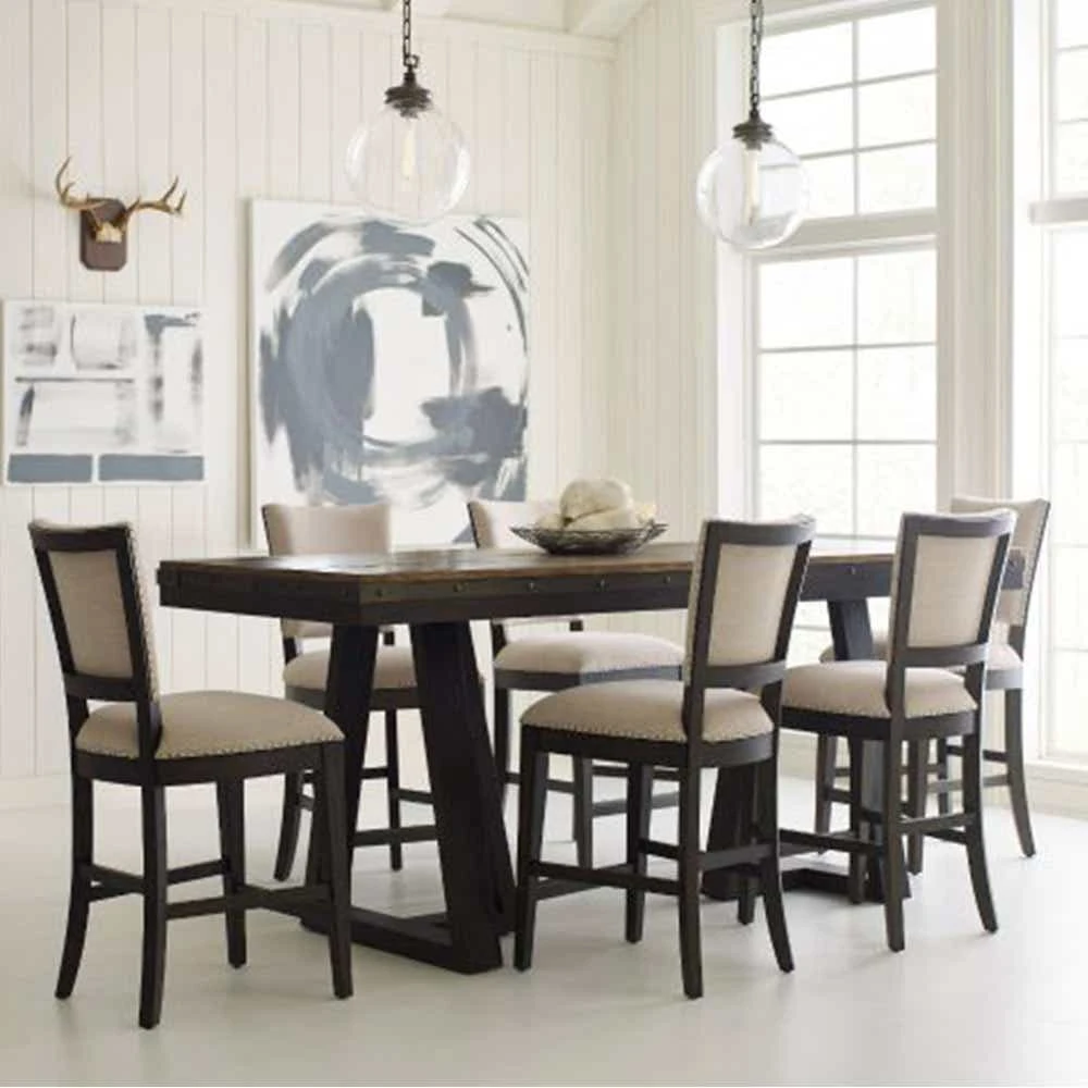 Plank Road Kimler Counter Height Table Stone And Charcoal Finish 706706CP
