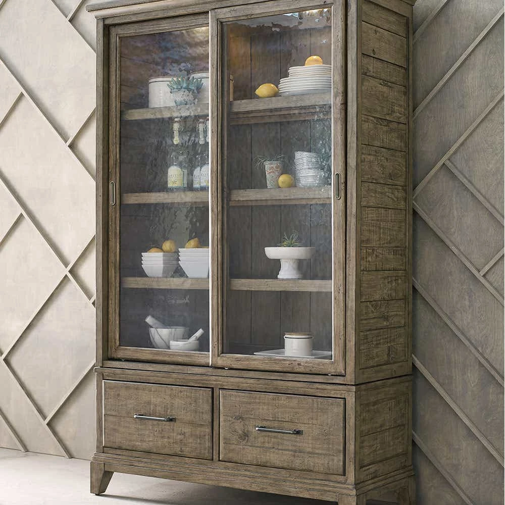 Plank Road Darby Display Cabinet With Deck And Base 706830SP
