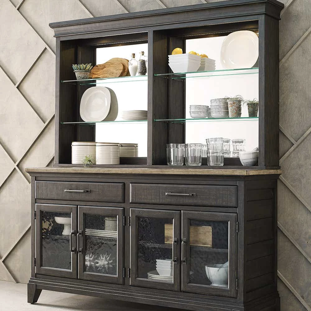 Plank Road Rockland Hutch And Buffet Charcoal Finish 706857CP
