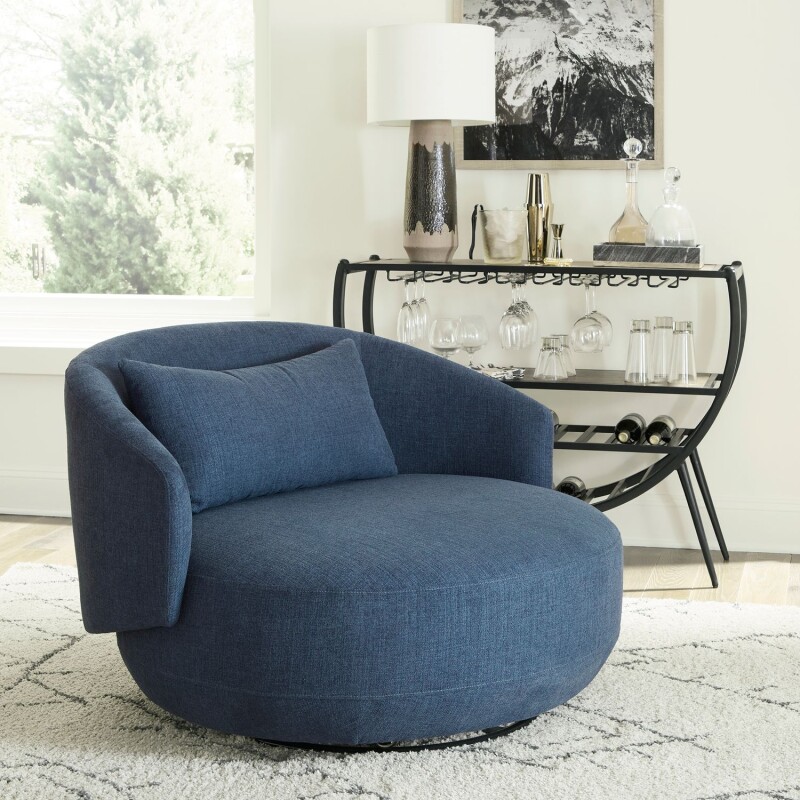 Haley Uph Swivel Cuddler Chair - Midnight 708ACH15N