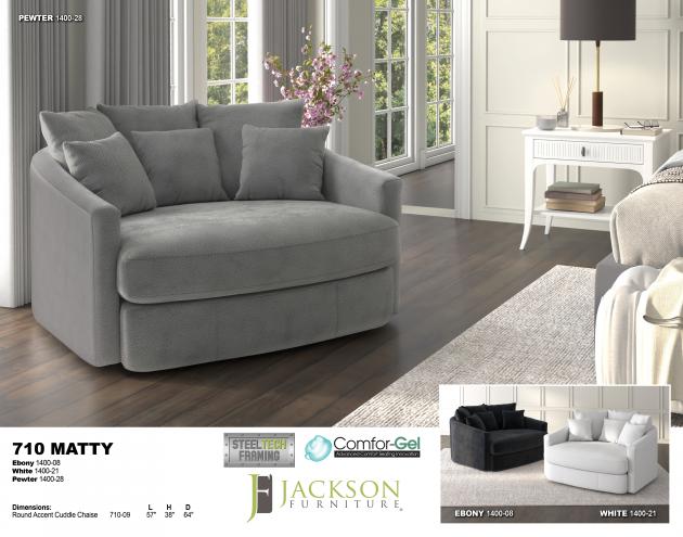 Matty 710 Round Accent Cuddle Chaise 71009
