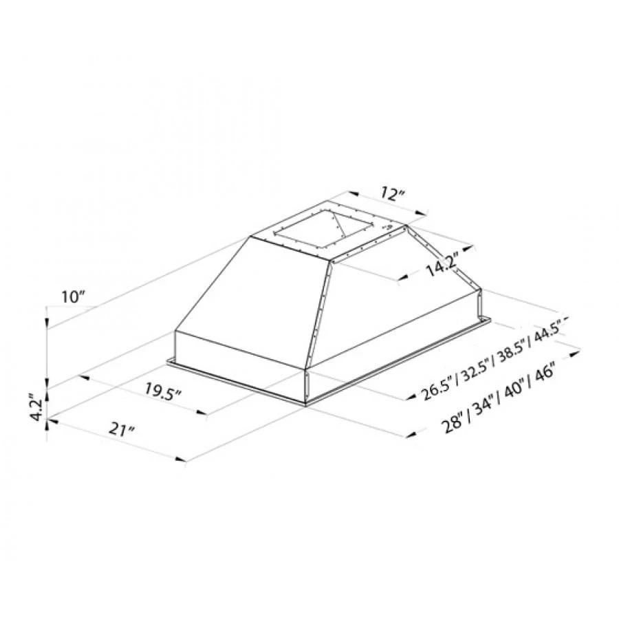 28 in. Ducted Island Mount Range Hood Insert 721I28