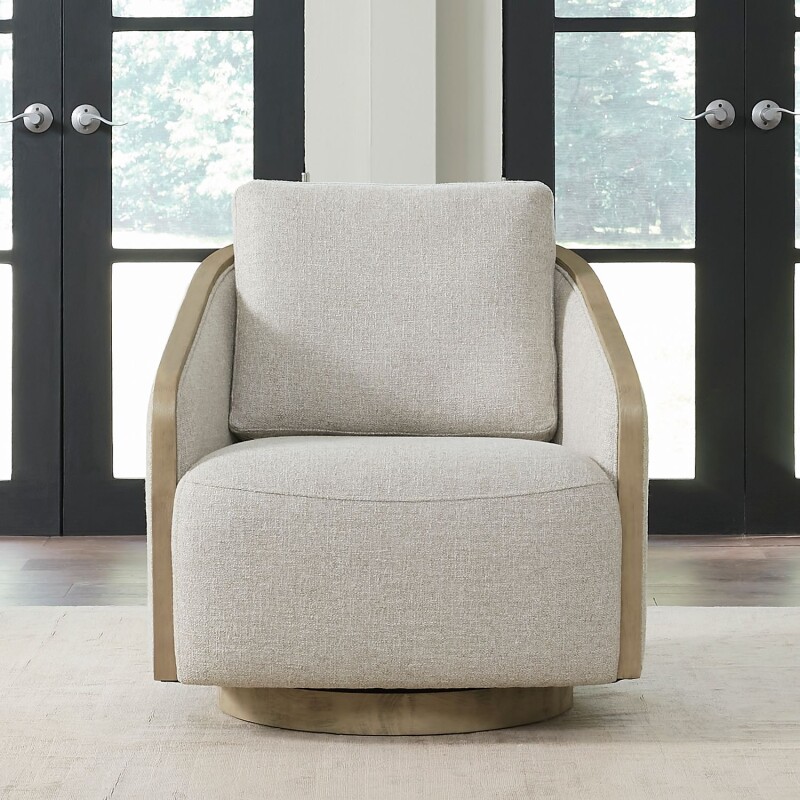 Nora Uph Swivel Accent Chair - Light Brown 722ACH15