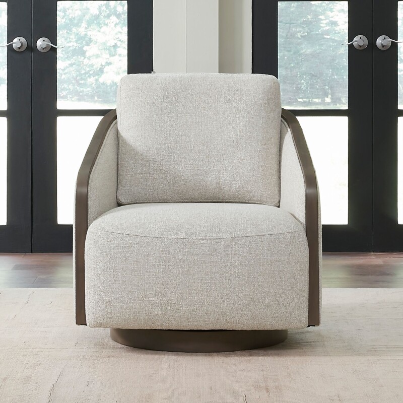 Nora Uph Swivel Accent Chair - Dark Brown 722ACH16