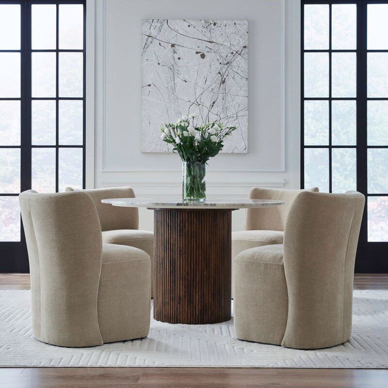 Accent Dining Chair w/ Casters - Wicker 728ADC90WK