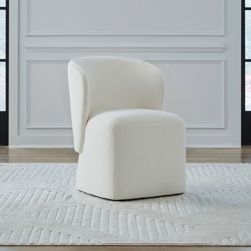 Accent Dining Chair w/ Casters - Ivory 730ADC90IV