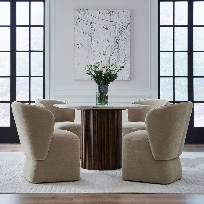 Accent Dining Chair w/ Casters - Wicker 730ADC90WK