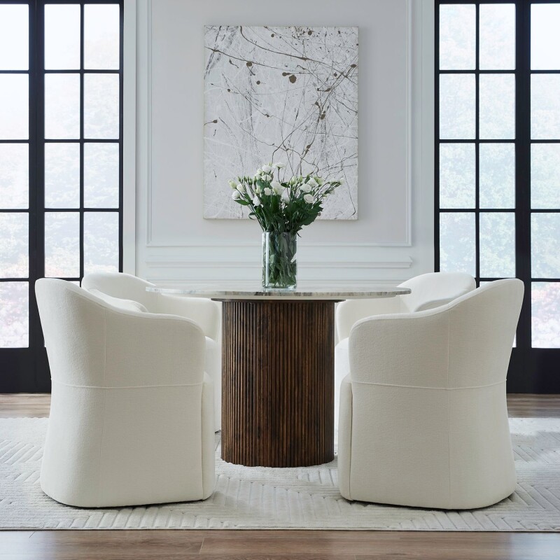 Accent Dining Chair w/ Casters - Ivory 731ADC90IV