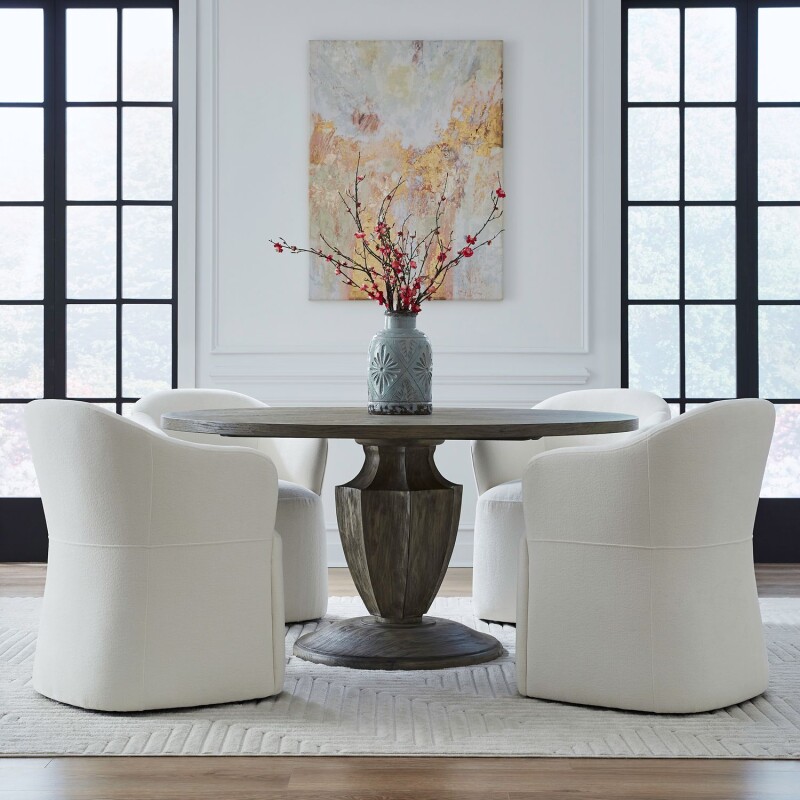 Accent Dining Chair w/ Casters - Ivory 731ADC90IV
