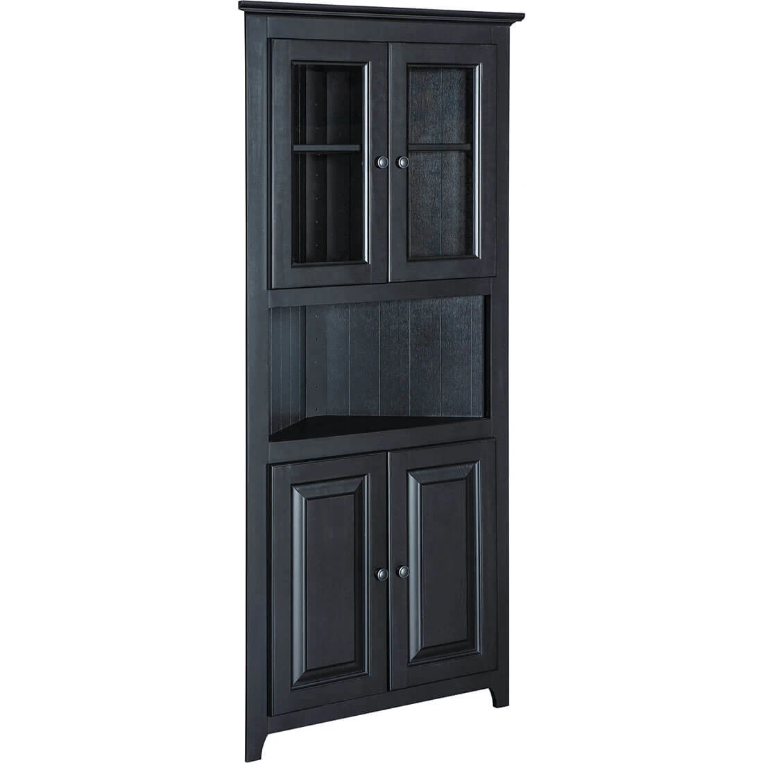 Pine Kitchen & Home Storage 72" Pine Corner - Glass/Wood Doors - 73275 73275
