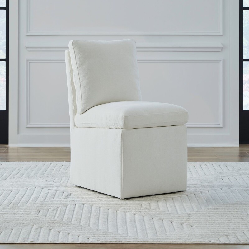 Accent Dining Chair w/ Casters - Ivory 733ADC90IV