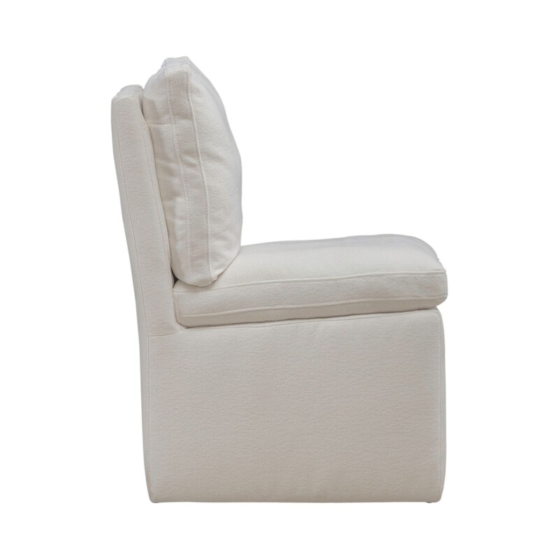 Accent Dining Chair w/ Casters - Ivory 733ADC90IV