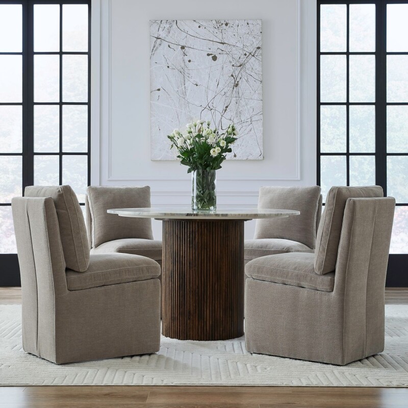 Accent Dining Chair w/ Casters - Truffle 733ADC90TR