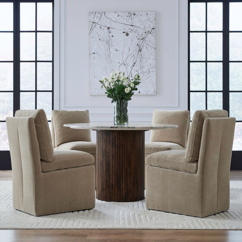 Accent Dining Chair w/ Casters - Wicker 733ADC90WK