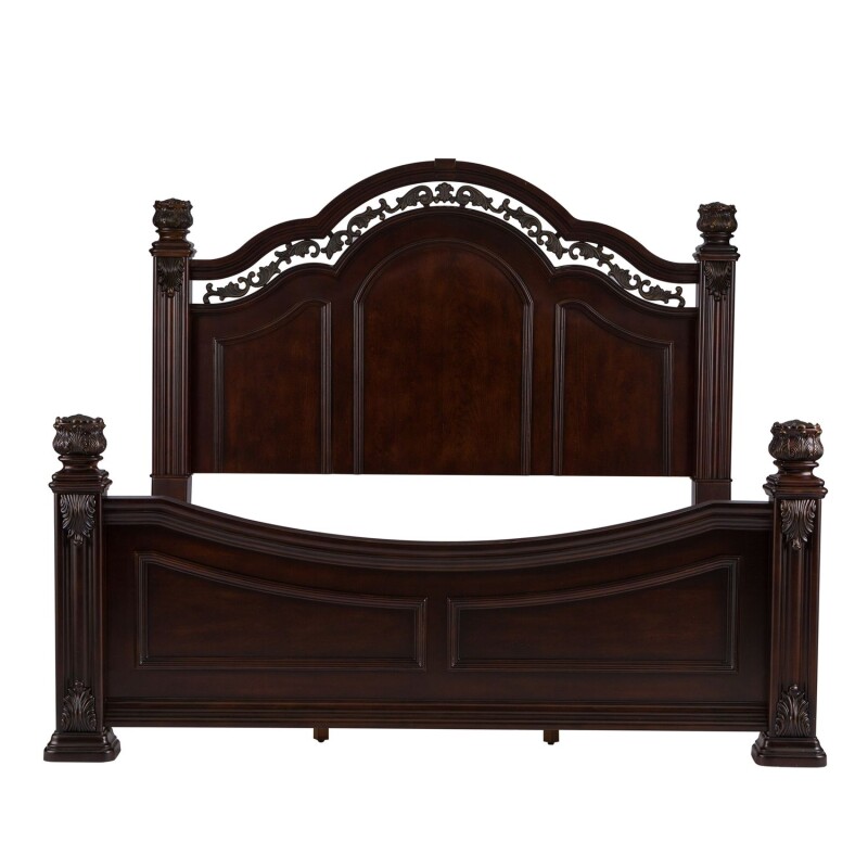 Messina Estates King Poster Bed, Dresser & Mirror, Night Stand 737BRKPSDMN