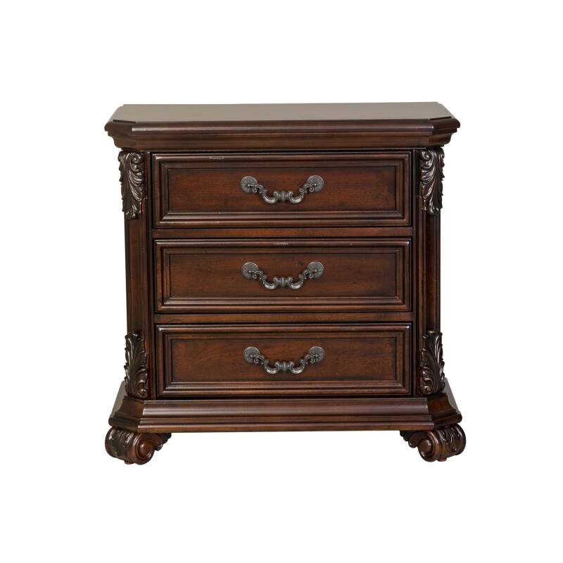 Messina Estates King Poster Bed, Dresser & Mirror, Night Stand 737BRKPSDMN