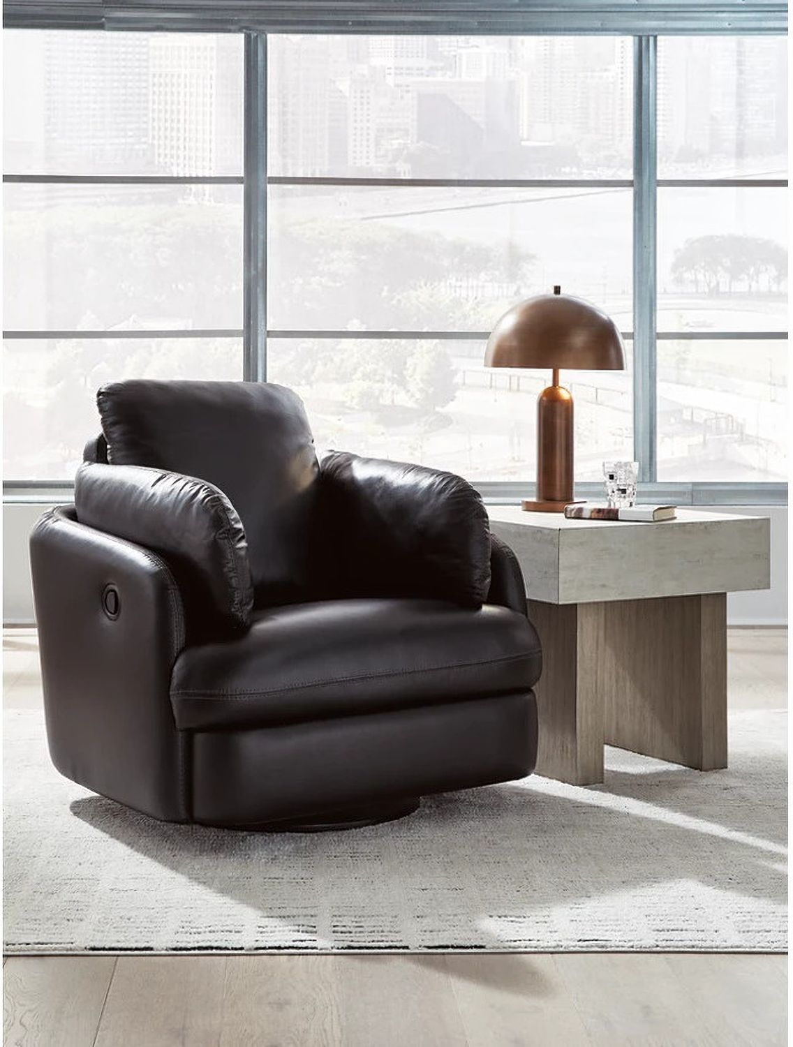 ModMax II Swivel Glider Recliner In Black 7430561