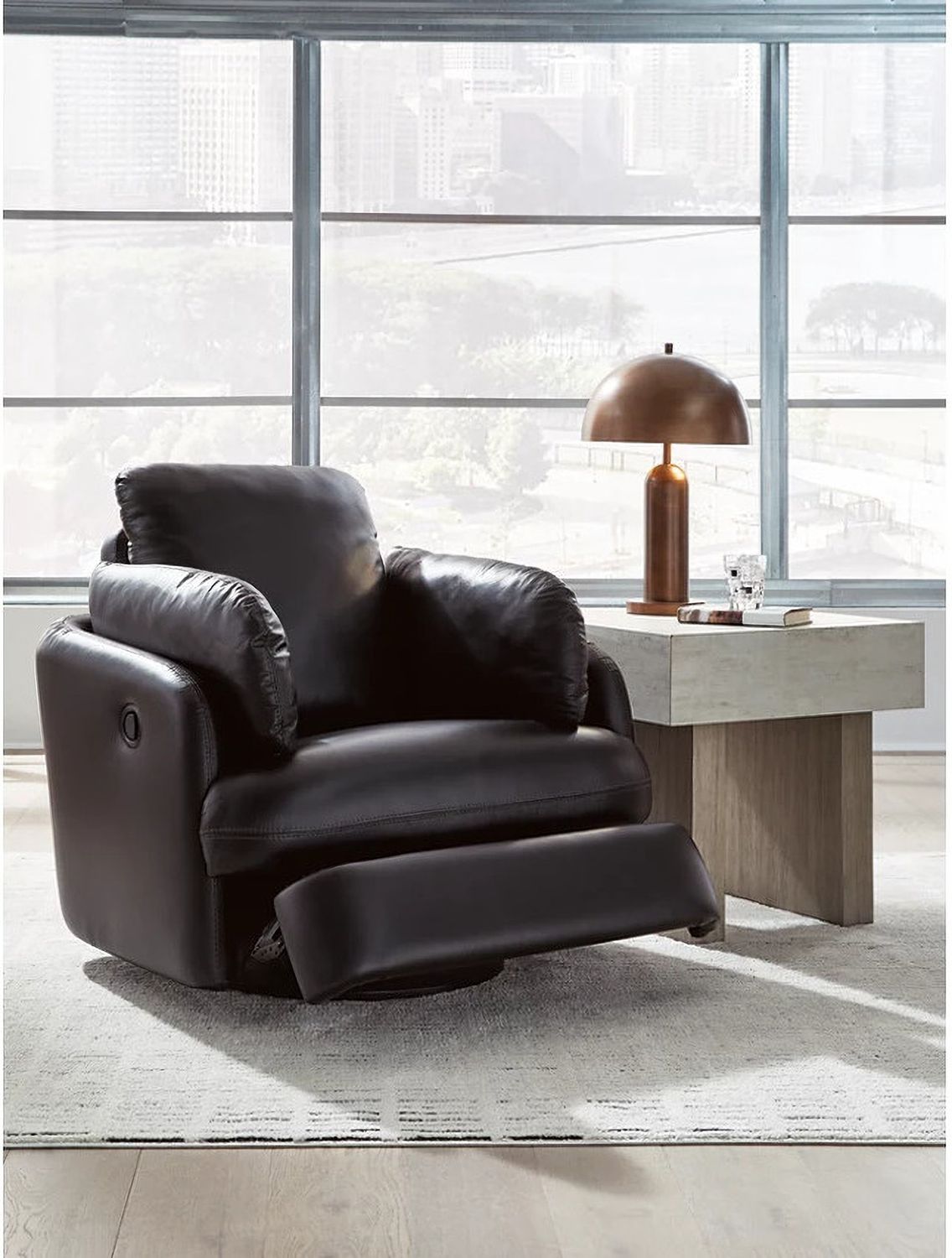 ModMax II Swivel Glider Recliner In Black 7430561