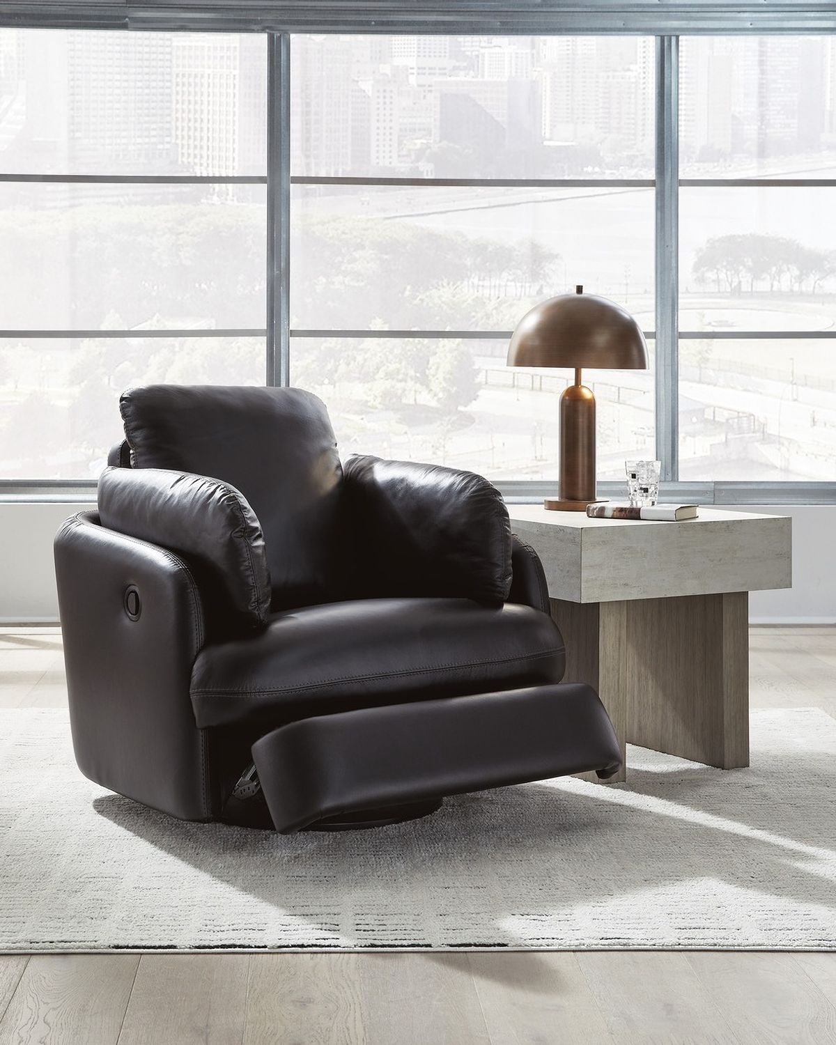 ModMax II Swivel Glider Recliner In Black 7430561